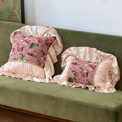 Ownkoti Floral Throw Pillow with Ruffled Edge - image 6