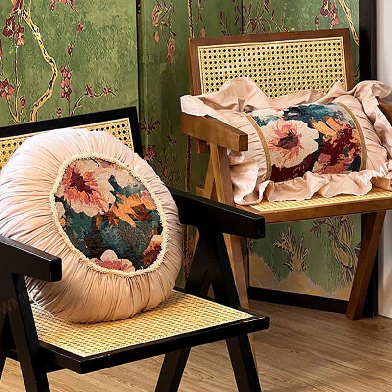 Ownkoti Poppy Floral Throw Pillow with Ruffled Edge - image 6