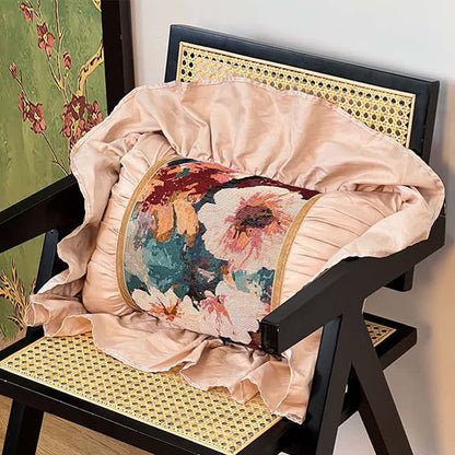 Ownkoti Poppy Floral Throw Pillow with Ruffled Edge - Rectangular - 12" x 19" - image 9