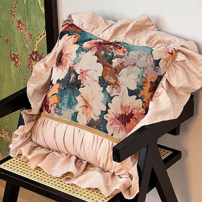 Ownkoti Poppy Floral Throw Pillow with Ruffled Edge - image 8