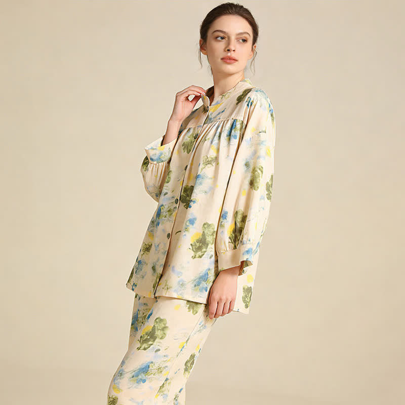 Ownkoti Oriental Ink Floral Cotton Loungewear Set - image 2