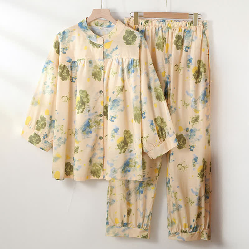 Ownkoti Oriental Ink Floral Cotton Loungewear Set - image 4
