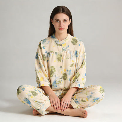Ownkoti Oriental Ink Floral Cotton Loungewear Set - image 3