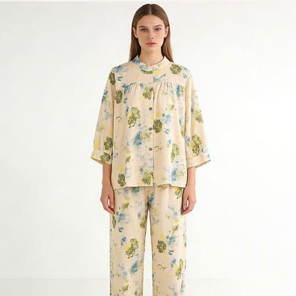 Ownkoti Oriental Ink Floral Cotton Loungewear Set - image 1