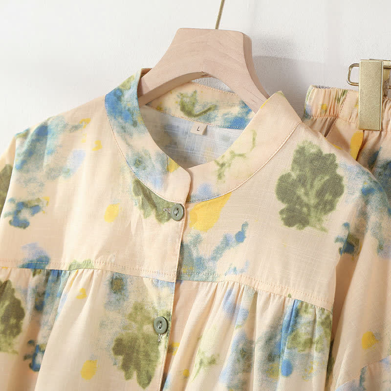 Ownkoti Oriental Ink Floral Cotton Loungewear Set - image 6