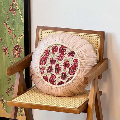 Ownkoti Elegant Floral Throw Pillow with Ruffled Edge - Round - 17" x 17" - image 10