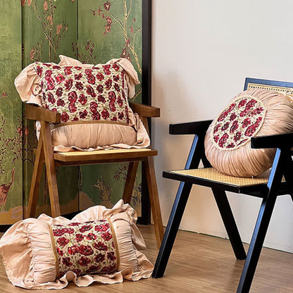 Ownkoti Elegant Floral Throw Pillow with Ruffled Edge - image 1