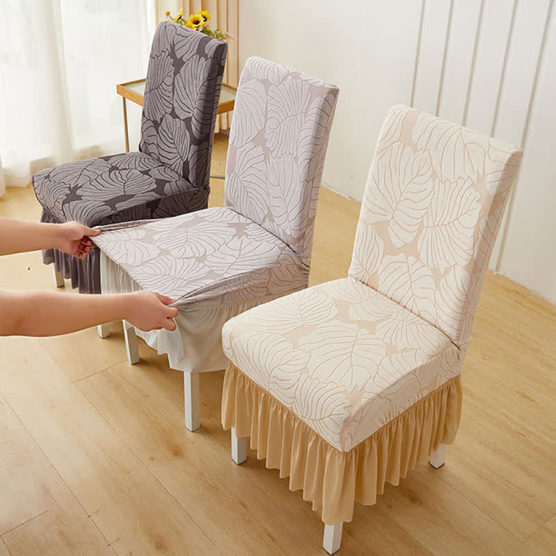Ownkoti Jacquard Leaf Parsons Chair Slipcover - image 1