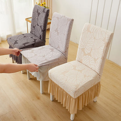 Ownkoti Jacquard Leaf Parsons Chair Slipcover  - image 1