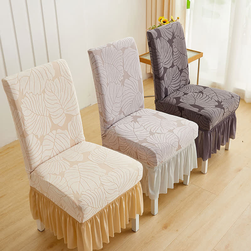 Ownkoti Jacquard Leaf Parsons Chair Slipcover - image 3