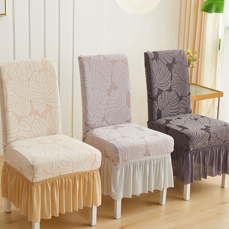 Ownkoti Jacquard Leaf Parsons Chair Slipcover - image 2