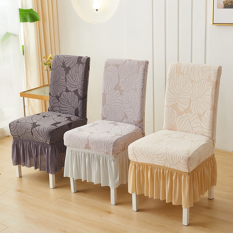 Ownkoti Jacquard Leaf Parsons Chair Slipcover  - image 0