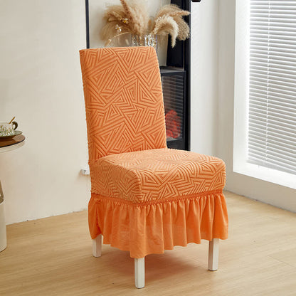 Ownkoti Geometric Elastic Stretch Dining Chair Cover - Orange - 6PCS - One size - image 4