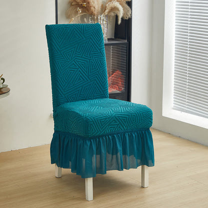 Ownkoti Geometric Elastic Stretch Dining Chair Cover - Blue Green - 6PCS - One size - image 9