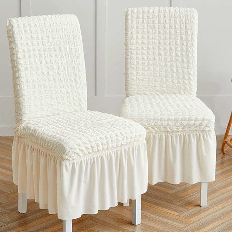 Ownkoti Seersucker Stretch Chair Cover with Ruffle Skirt - image 2