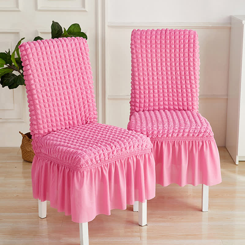 Ownkoti Seersucker Stretch Chair Cover with Ruffle Skirt - image 11