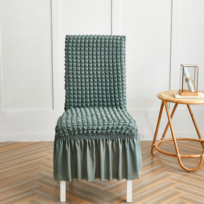 Ownkoti Seersucker Stretch Chair Cover with Ruffle Skirt - Sage Green - 6PCS - One size - image 14