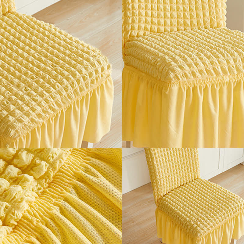 Ownkoti Seersucker Stretch Chair Cover with Ruffle Skirt - image 6