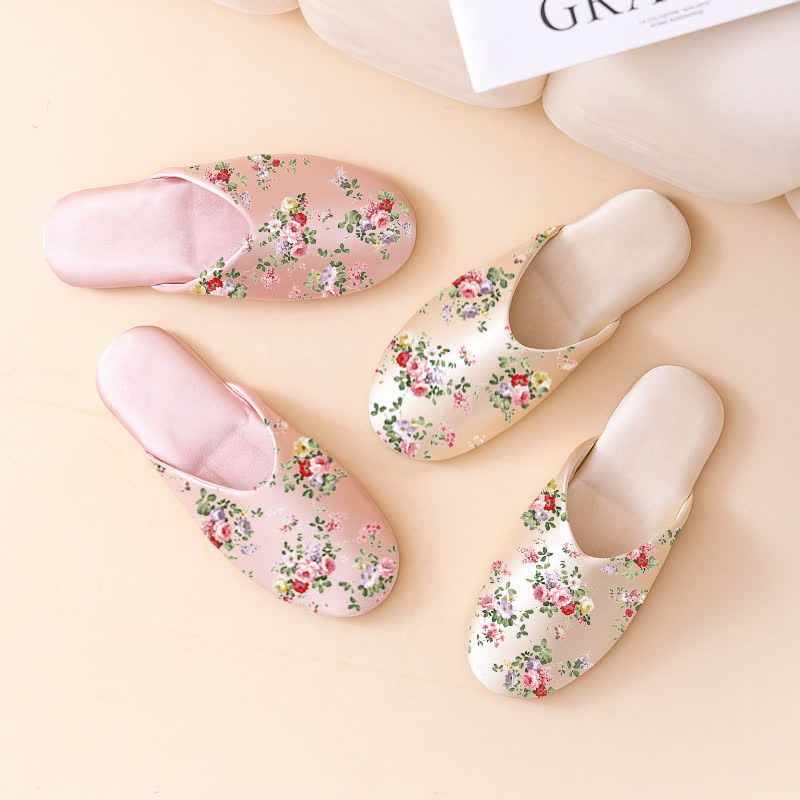 Ownkoti Retro Peony Print House Slippers - image 2