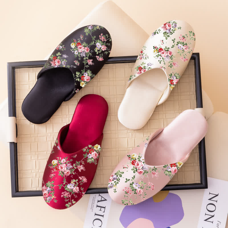 Ownkoti Retro Peony Print House Slippers - image 1