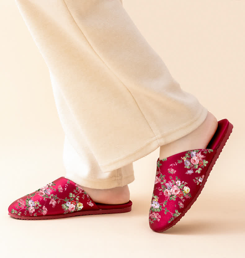Ownkoti Retro Peony Print House Slippers - image 6