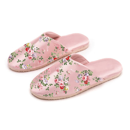 Ownkoti Retro Peony Print House Slippers - Pink - L - image 5
