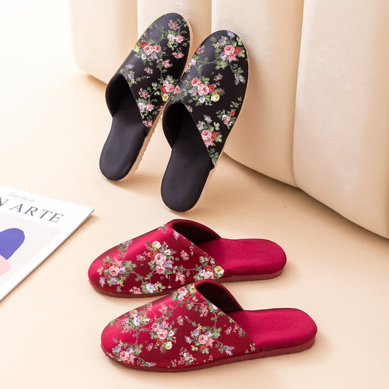 Ownkoti Retro Peony Print House Slippers - image 4