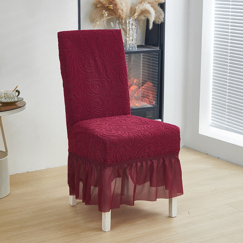 Ownkoti Universal Stretch Jacquard Dining Chair Cover - Wine - 6PCS - One size - image 13