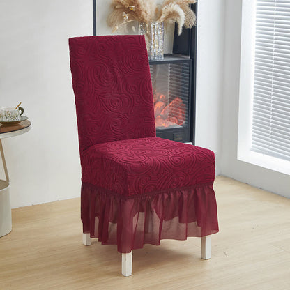 Ownkoti Universal Stretch Jacquard Dining Chair Cover - Wine - 6PCS - One size - image 13