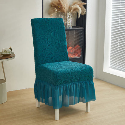Ownkoti Universal Stretch Jacquard Dining Chair Cover - Cyan - 6PCS - One size - image 11