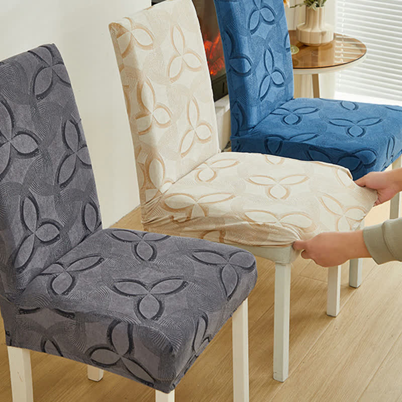 Ownkoti Solid Color Stretch Jacquard Dining Chair Cover - image 2