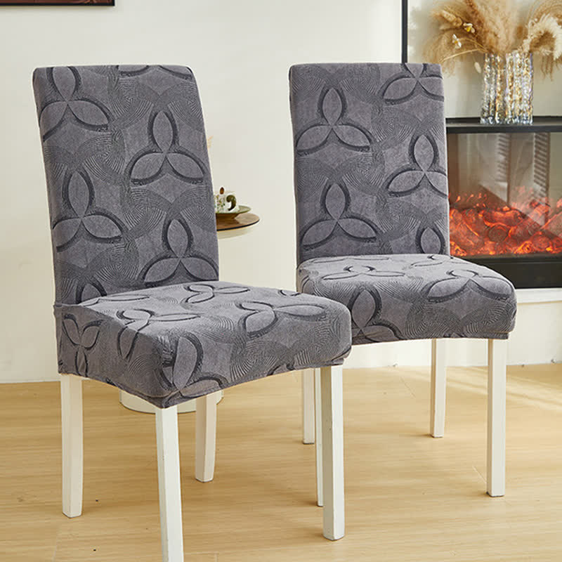Ownkoti Solid Color Stretch Jacquard Dining Chair Cover - image 5