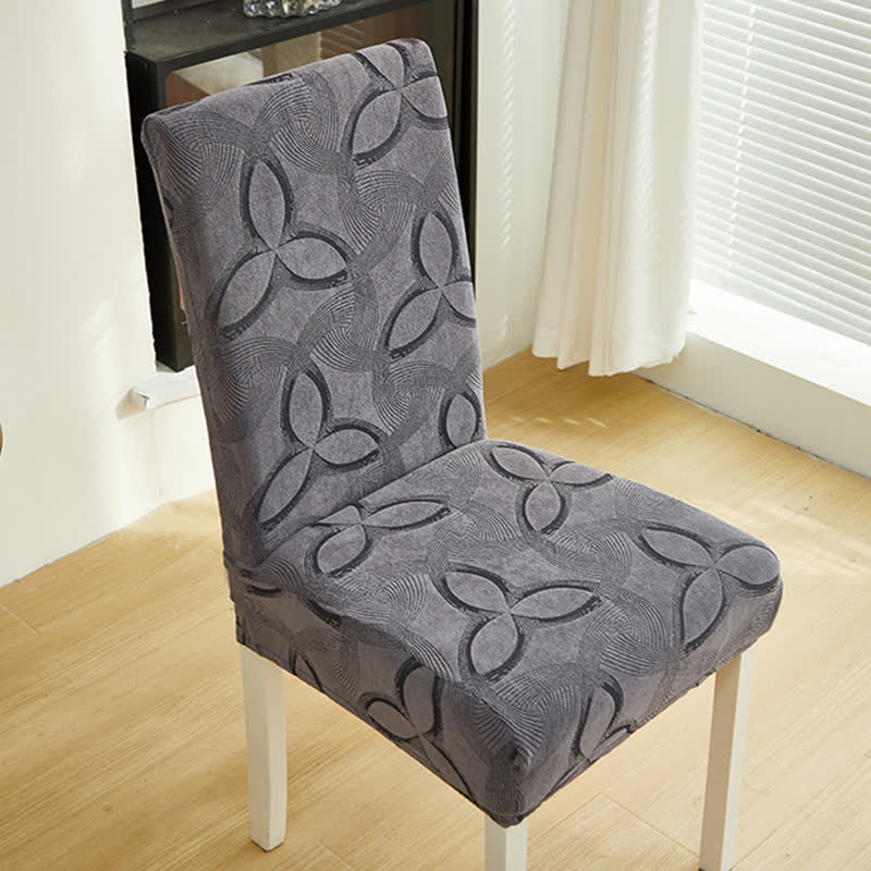 Ownkoti Solid Color Stretch Jacquard Dining Chair Cover - image 8