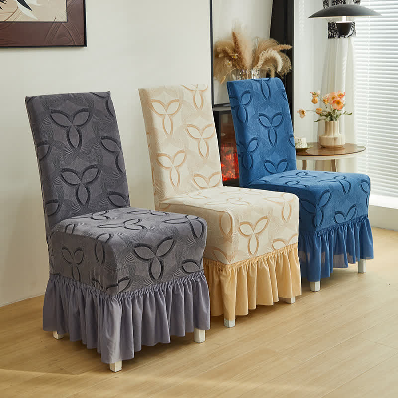 Ownkoti Solid Color Stretch Jacquard Dining Chair Cover - image 0