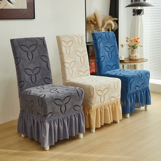 Ownkoti Solid Color Stretch Jacquard Dining Chair Cover - image 0