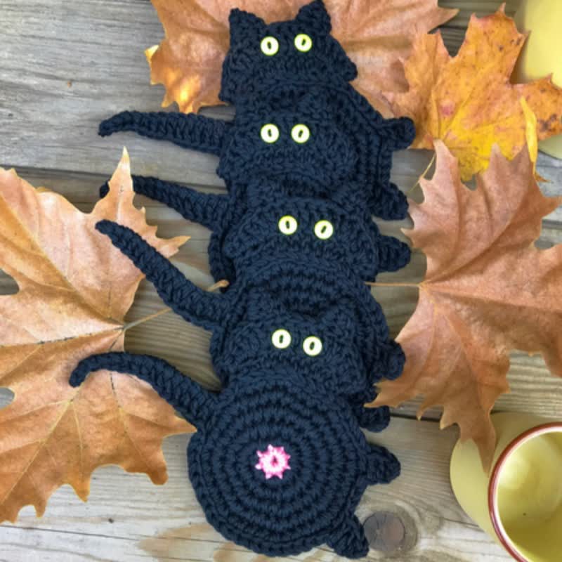 Ownkoti Cute Crochet Cat Butt Coaster - image 3