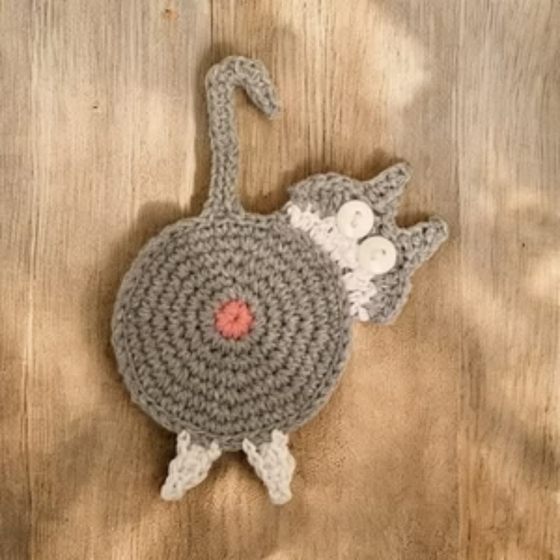 Ownkoti Cute Crochet Cat Butt Coaster - image 12