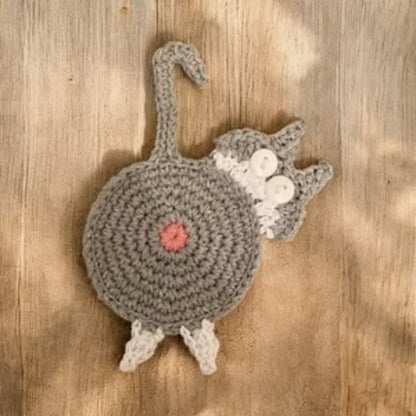 Ownkoti Cute Crochet Cat Butt Coaster - image 12