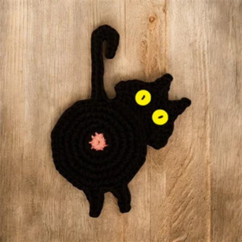 Ownkoti Cute Crochet Cat Butt Coaster - image 7