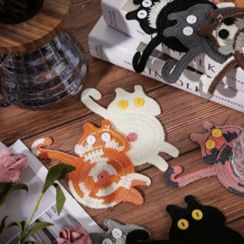 Ownkoti Cute Crochet Cat Butt Coaster - image 0