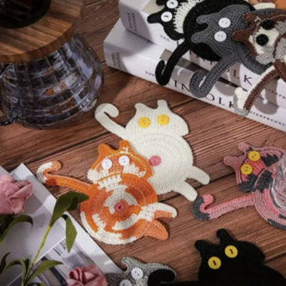 Ownkoti Cute Crochet Cat Butt Coaster - image 0