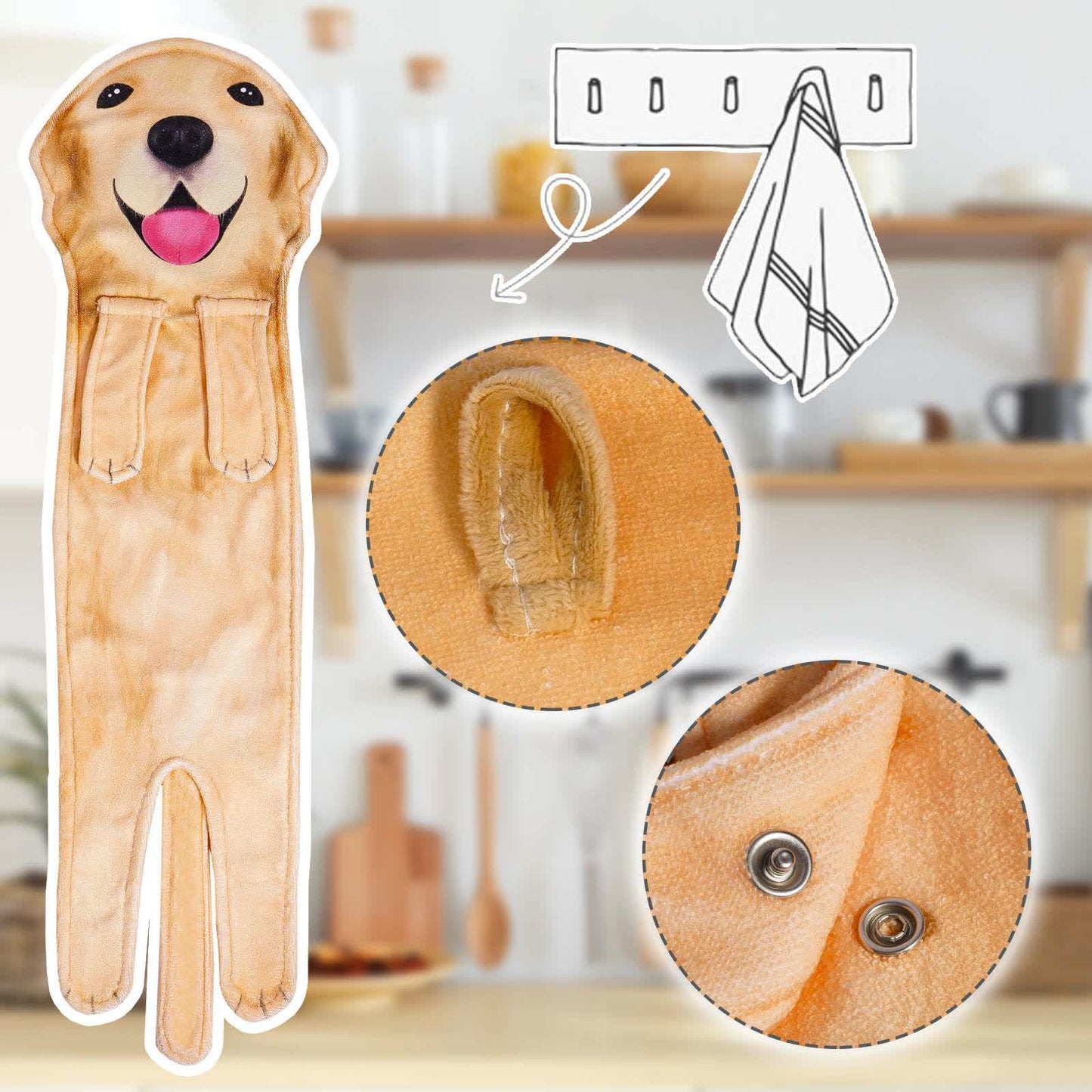 Ownkoti Dog Hangable Kitchen Bathroom Hand Towel - image 5