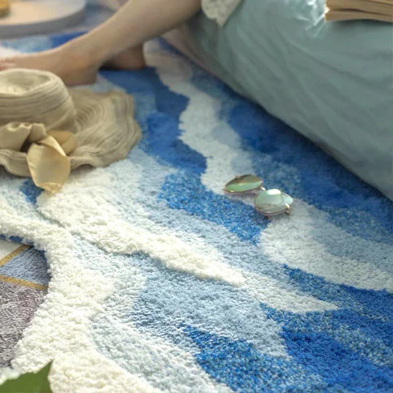 Ownkoti 3D Ocean Tide Tufted Bath Rug - image 4