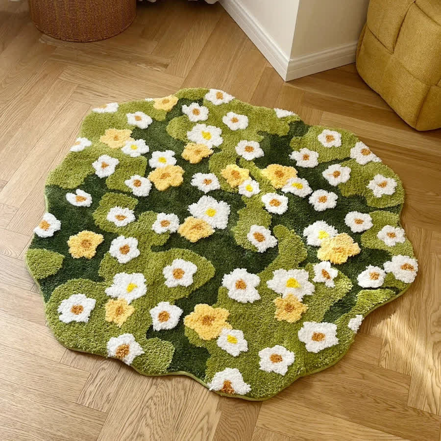 Ownkoti Rustic Style Daisy Bath Rug - image 1