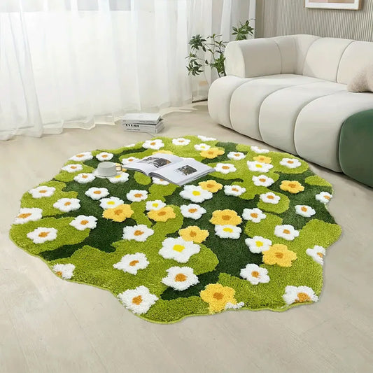 Ownkoti Rustic Style Daisy Bath Rug - 39" x 41" - image 0