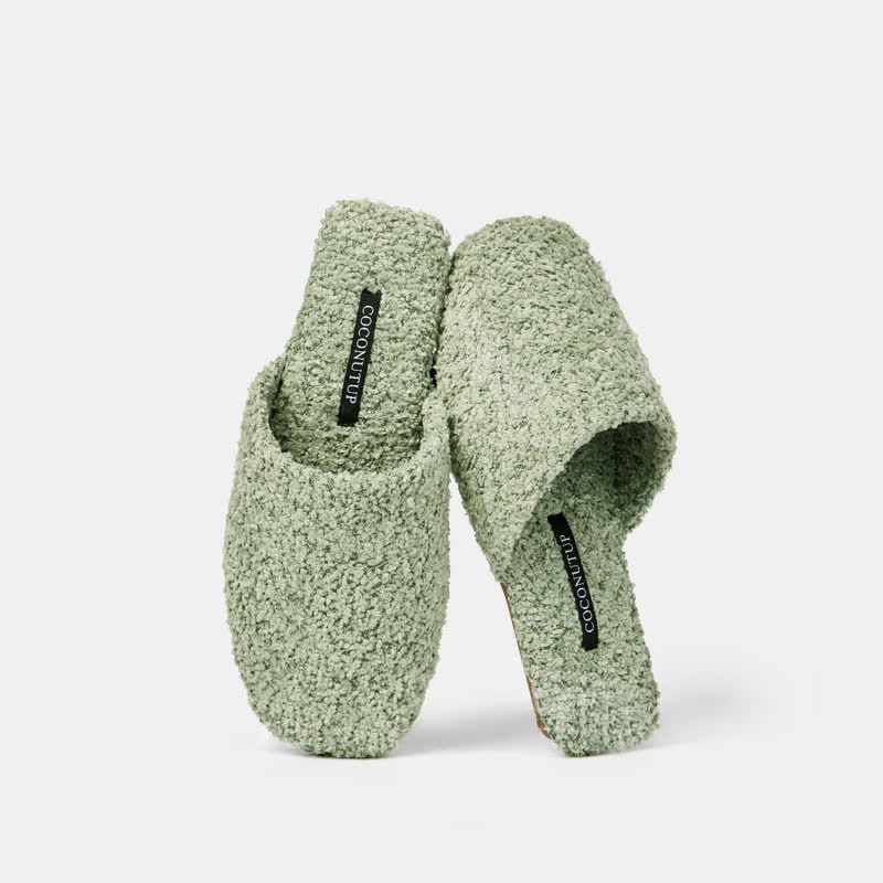 Ownkoti Luxury Solid Color Fuzzy Slippers - Green - L - image 7