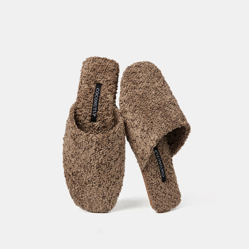 Ownkoti Luxury Solid Color Fuzzy Slippers - Brown - XXL - image 10