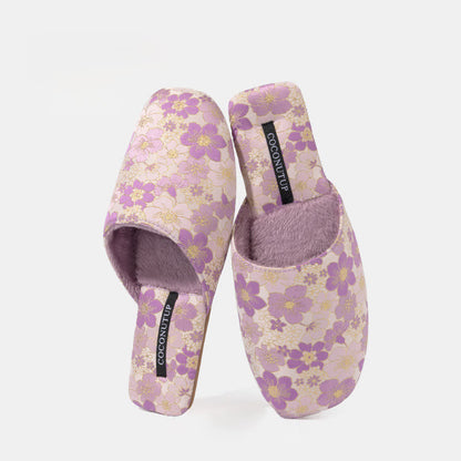 Ownkoti Oriental Peach Blossom Jacquard Plush Slippers - image 3
