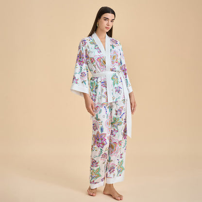 Ownkoti Retro Floral Kimono Loungewear Set - image 3