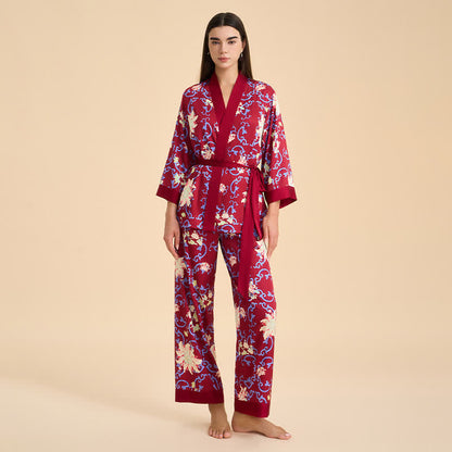 Ownkoti Retro Floral Kimono Style Loungewear Set - image 2